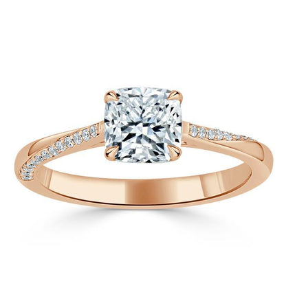 The Aurora — Cushion Lab Diamond Solitaire Engagement Ring V