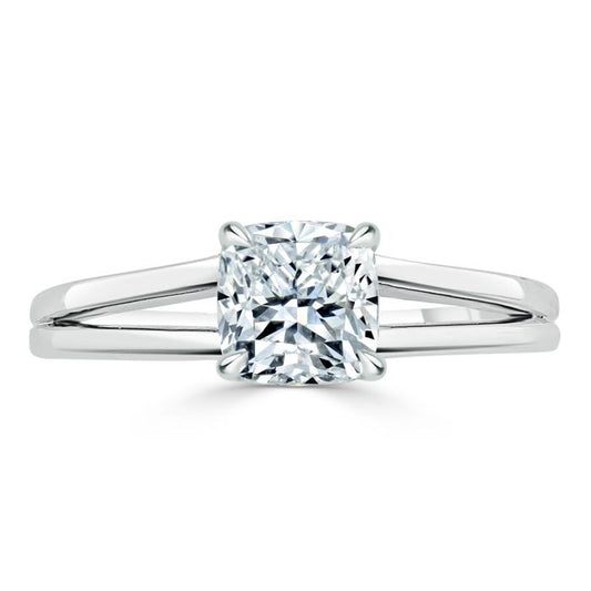 The Olivia — Cushion Lab Diamond Split-Shank Solitaire Engagement Ring II