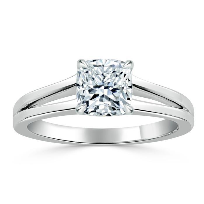 The Olivia — Cushion Lab Diamond Split-Shank Solitaire Engagement Ring II