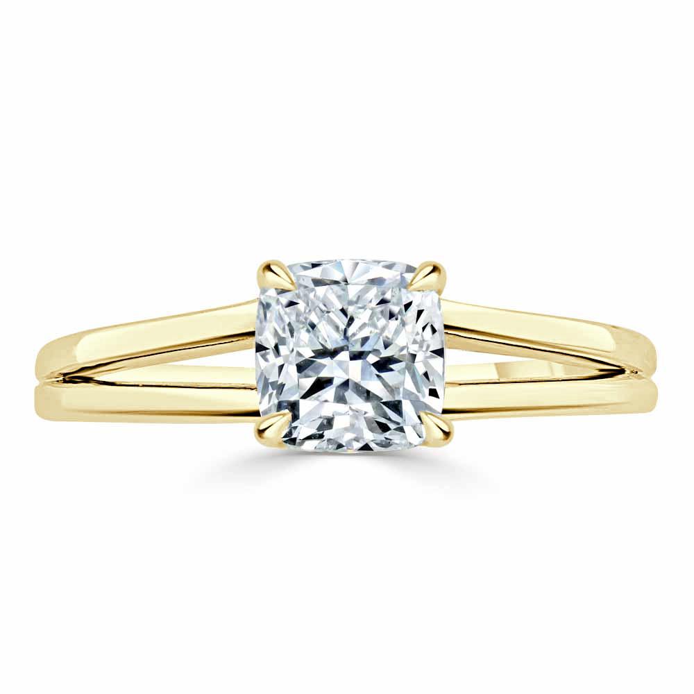 The Olivia — Cushion Lab Diamond Split-Shank Solitaire Engagement Ring II