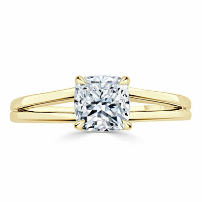 The Olivia — Cushion Lab Diamond Split-Shank Solitaire Engagement Ring II