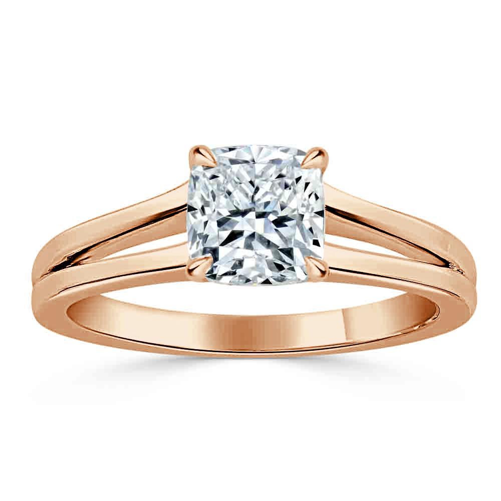 The Olivia — Cushion Lab Diamond Split-Shank Solitaire Engagement Ring II