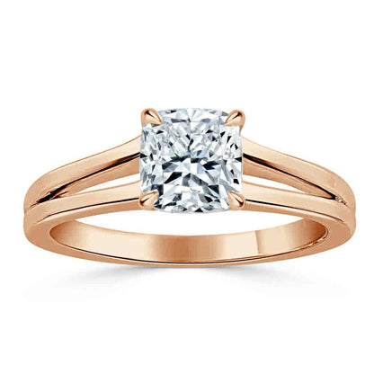 The Olivia — Cushion Lab Diamond Split-Shank Solitaire Engagement Ring II