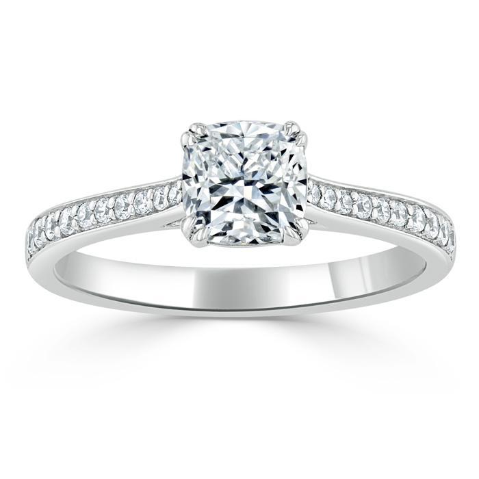 The Aurora — Cushion Lab Diamond Solitaire Engagement Ring IV