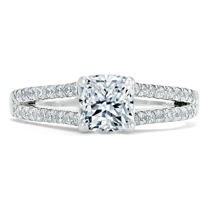 The Olivia — Cushion Lab Diamond Split-Shank Solitaire Engagement Ring