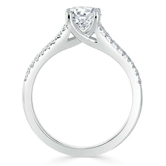 The Olivia — Cushion Lab Diamond Split-Shank Solitaire Engagement Ring