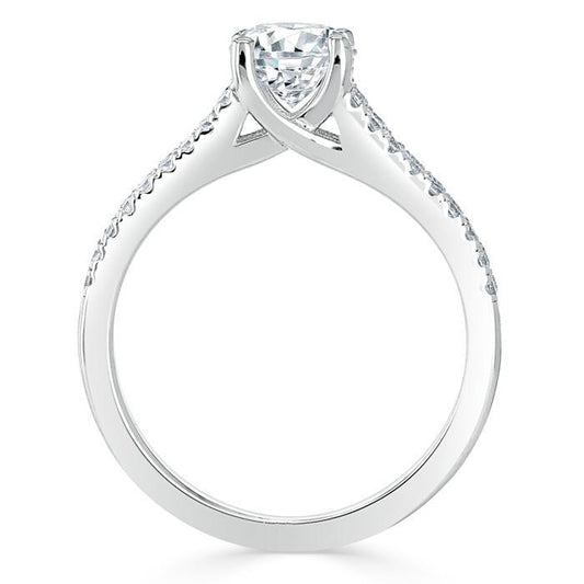 The Olivia — Cushion Lab Diamond Split-Shank Solitaire Engagement Ring