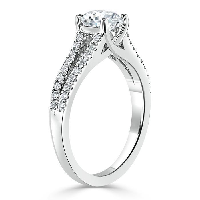 The Olivia — Cushion Lab Diamond Split-Shank Solitaire Engagement Ring