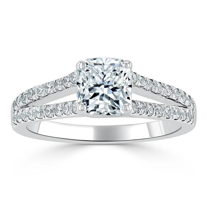 The Olivia — Cushion Lab Diamond Split-Shank Solitaire Engagement Ring