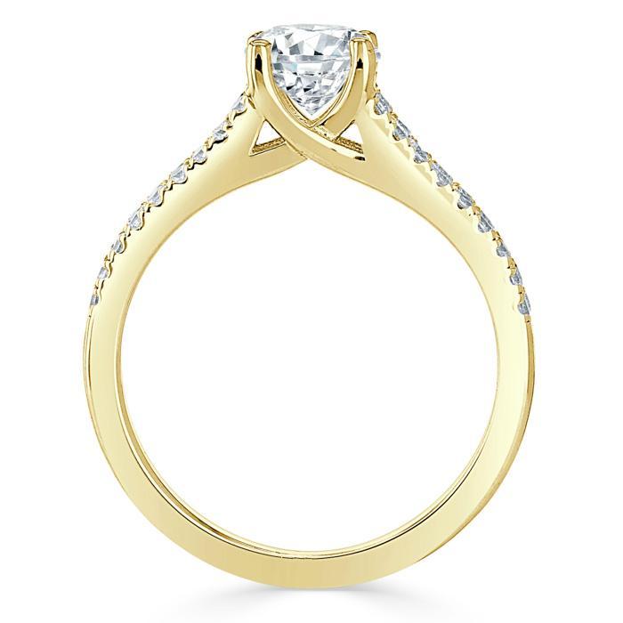 The Olivia — Cushion Lab Diamond Split-Shank Solitaire Engagement Ring
