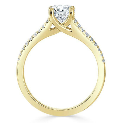 The Olivia — Cushion Lab Diamond Split-Shank Solitaire Engagement Ring