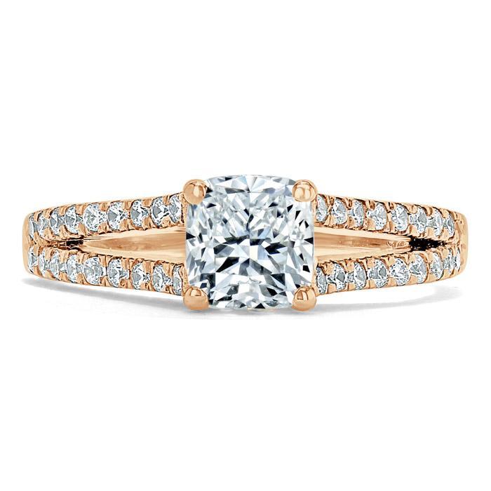 The Olivia — Cushion Lab Diamond Split-Shank Solitaire Engagement Ring