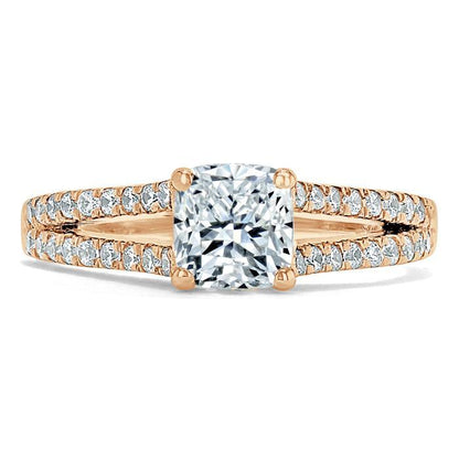 The Olivia — Cushion Lab Diamond Split-Shank Solitaire Engagement Ring
