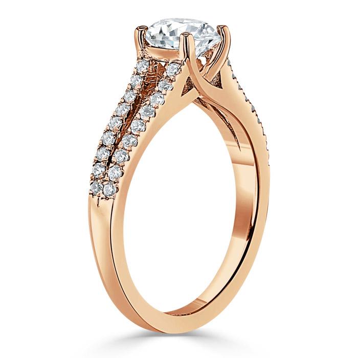 The Olivia — Cushion Lab Diamond Split-Shank Solitaire Engagement Ring