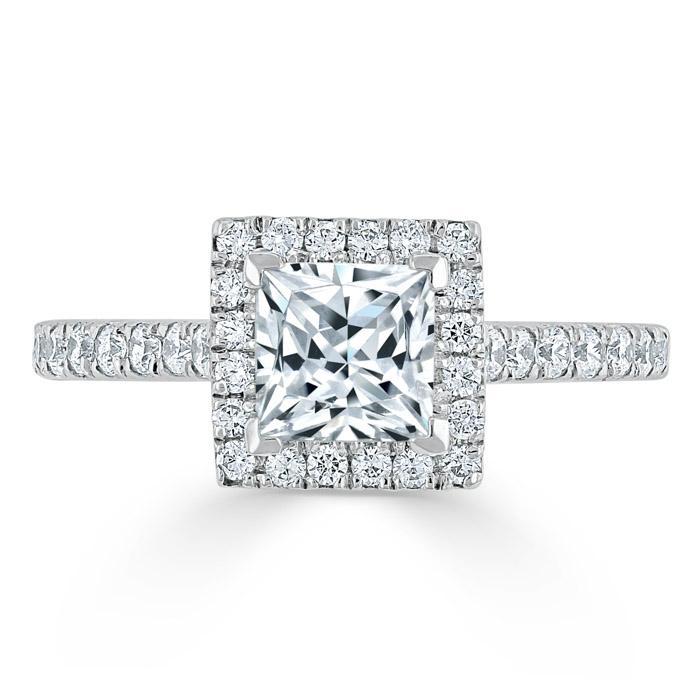The Aurora — Princess Lab Diamond Halo Engagement Ring II