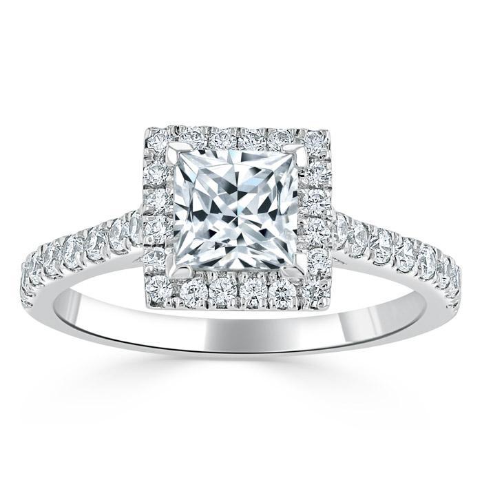 The Aurora — Princess Lab Diamond Halo Engagement Ring II