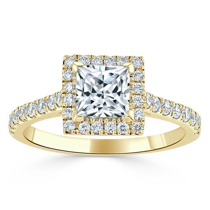 The Aurora — Princess Lab Diamond Halo Engagement Ring II