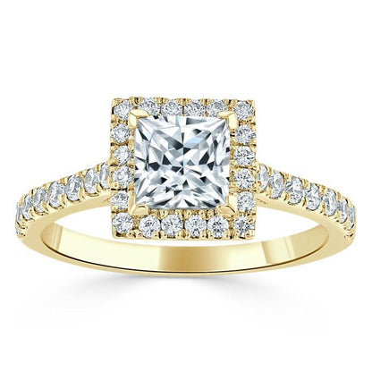 The Aurora — Princess Lab Diamond Halo Engagement Ring II
