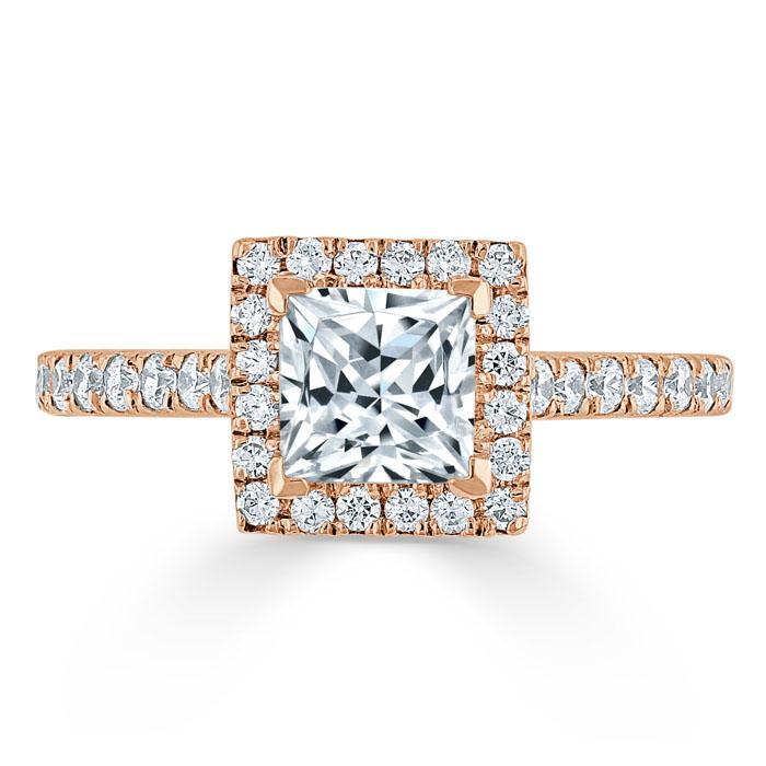 The Aurora — Princess Lab Diamond Halo Engagement Ring II