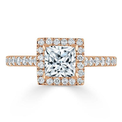 The Aurora — Princess Lab Diamond Halo Engagement Ring II