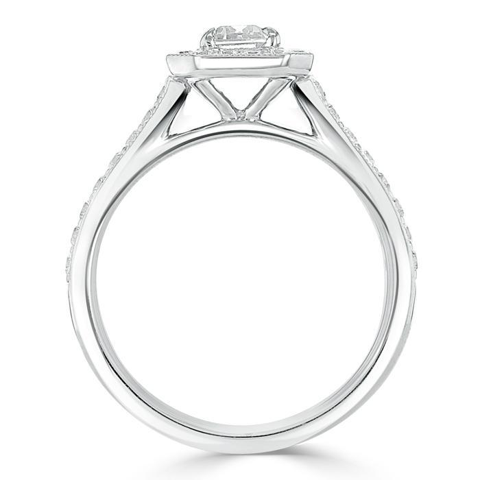 The Aurora — Emerald Lab Diamond Halo Engagement Ring V