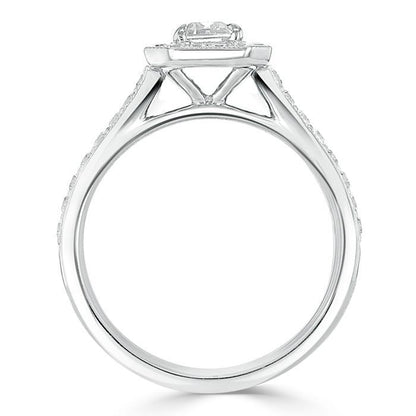 The Aurora — Emerald Lab Diamond Halo Engagement Ring V