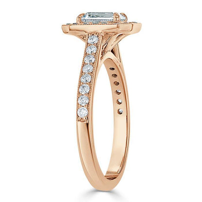 The Aurora — Emerald Lab Diamond Halo Engagement Ring V