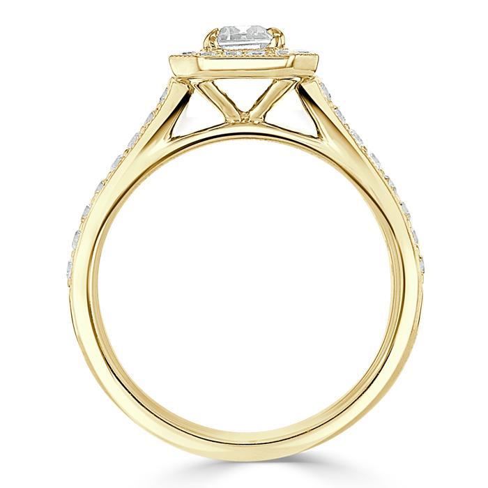 The Aurora — Emerald Lab Diamond Halo Engagement Ring V