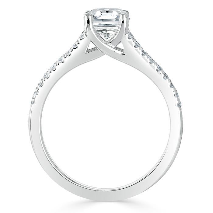 The Olivia — Emerald Lab Diamond Split-Shank Solitaire Engagement Ring III