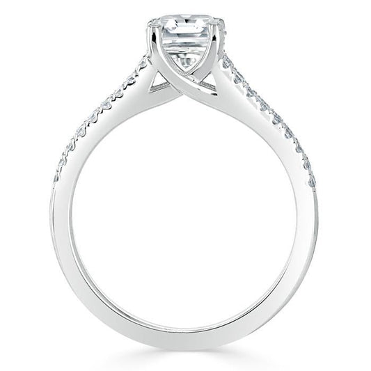 The Olivia — Emerald Lab Diamond Split-Shank Solitaire Engagement Ring III