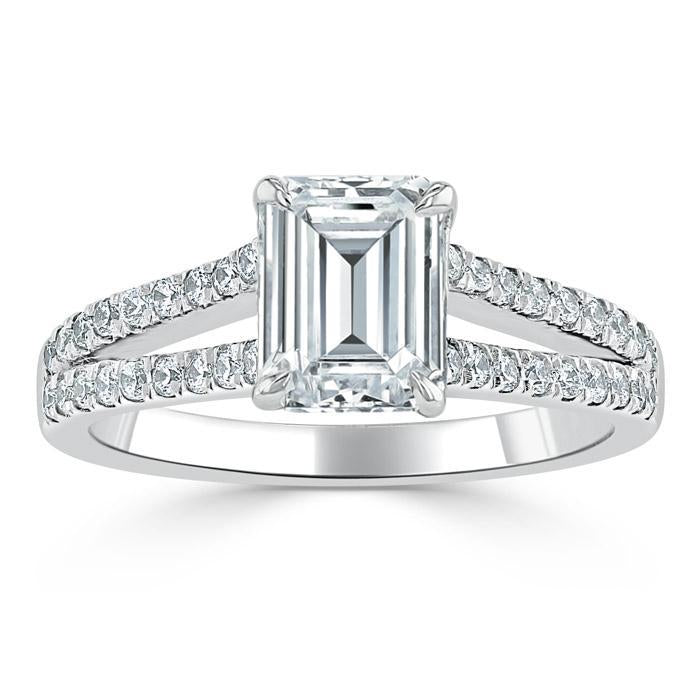 The Olivia — Emerald Lab Diamond Split-Shank Solitaire Engagement Ring III