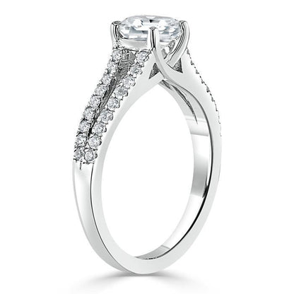 The Olivia — Emerald Lab Diamond Split-Shank Solitaire Engagement Ring III