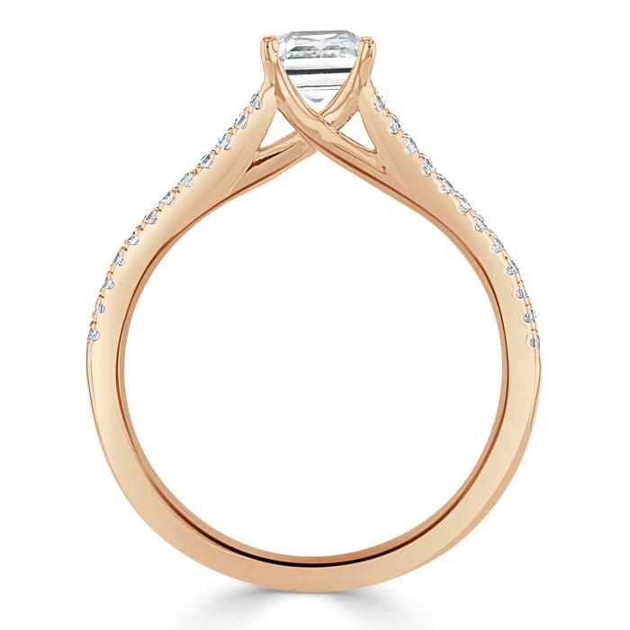 The Olivia — Emerald Lab Diamond Split-Shank Solitaire Engagement Ring III
