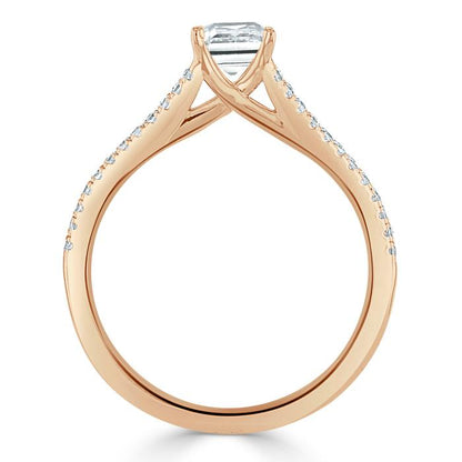 The Olivia — Emerald Lab Diamond Split-Shank Solitaire Engagement Ring III