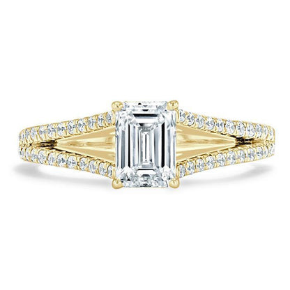The Olivia — Emerald Lab Diamond Split-Shank Solitaire Engagement Ring III