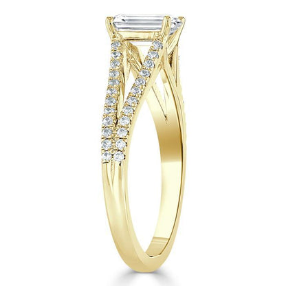 The Olivia — Emerald Lab Diamond Split-Shank Solitaire Engagement Ring III