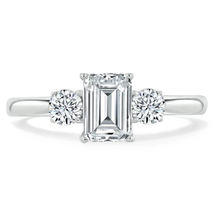 The Violet — Emerald Lab Diamond 3-Stone Engagement Ring II