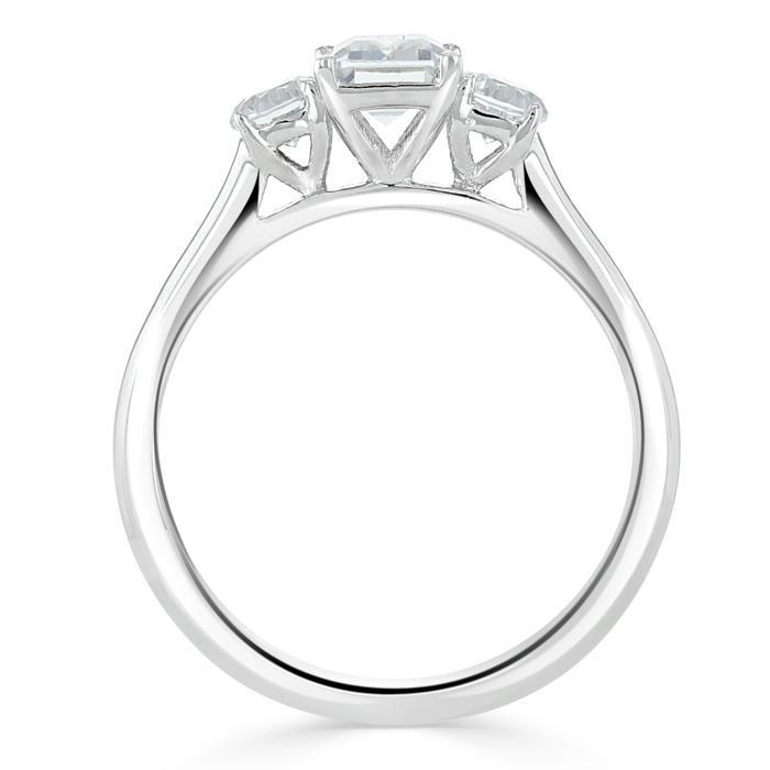 The Violet — Emerald Lab Diamond 3-Stone Engagement Ring II