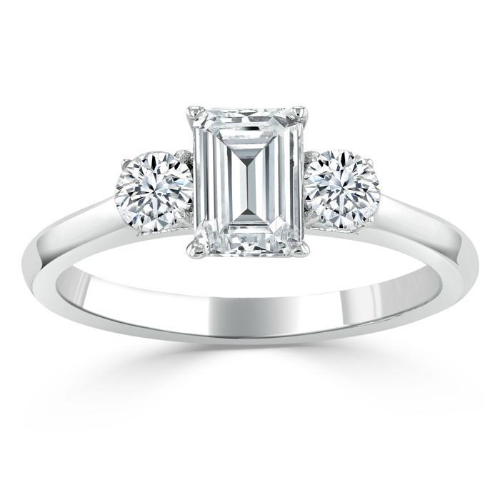 The Violet — Emerald Lab Diamond 3-Stone Engagement Ring II