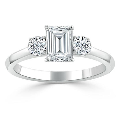 The Violet — Emerald Lab Diamond 3-Stone Engagement Ring II