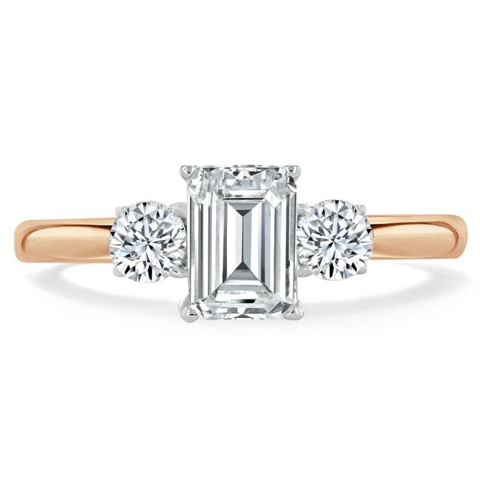 The Violet — Emerald Lab Diamond 3-Stone Engagement Ring II