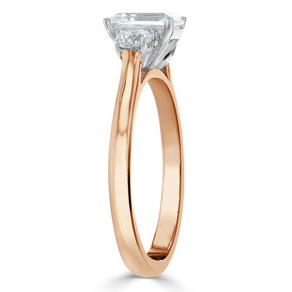 The Violet — Emerald Lab Diamond 3-Stone Engagement Ring II