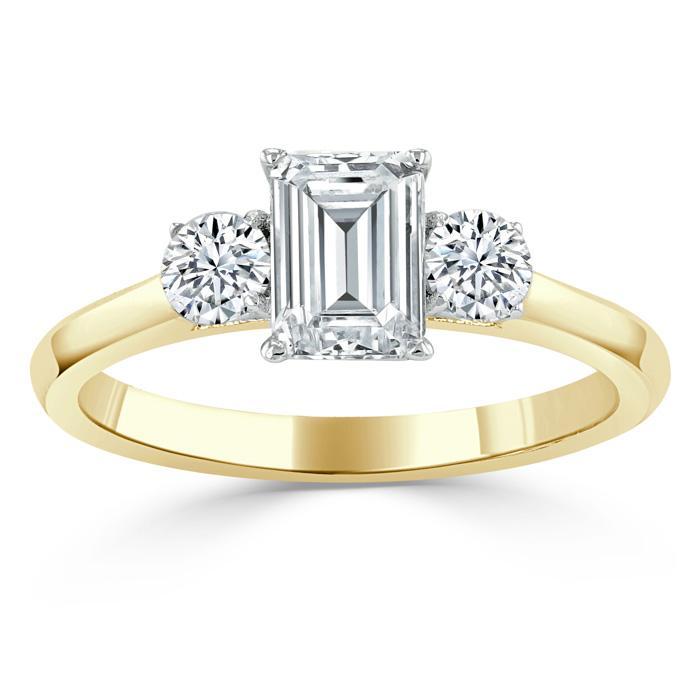 The Violet — Emerald Lab Diamond 3-Stone Engagement Ring II