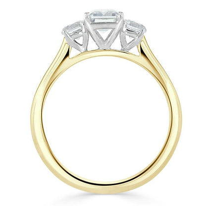 The Violet — Emerald Lab Diamond 3-Stone Engagement Ring II