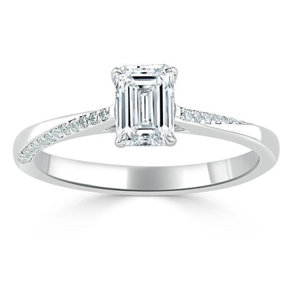 The Isla — Emerald Lab Diamond Solitaire Engagement Ring VI