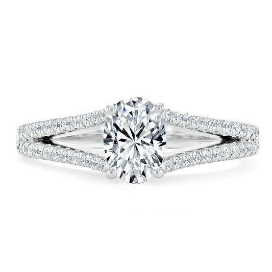 The Olivia — Oval Lab Diamond Split-Shank Solitaire Engagement Ring II