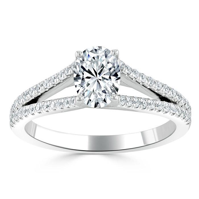 The Olivia — Oval Lab Diamond Split-Shank Solitaire Engagement Ring II