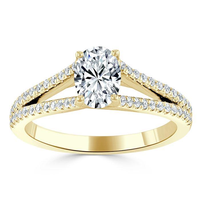 The Olivia — Oval Lab Diamond Split-Shank Solitaire Engagement Ring II
