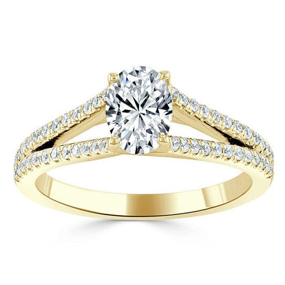 The Olivia — Oval Lab Diamond Split-Shank Solitaire Engagement Ring II