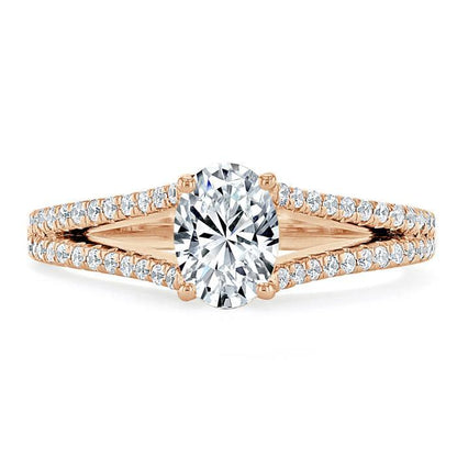 The Olivia — Oval Lab Diamond Split-Shank Solitaire Engagement Ring II